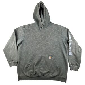 Carhartt Hoodie Mens 3XLT Tall Green K288 Sweatshirt Spell Out
